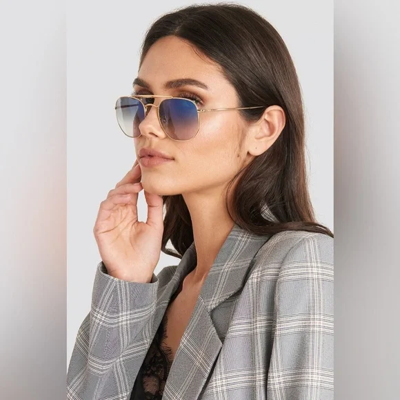 Ray-Ban Sunglasses Marshal II RB3648 Aviator Gold Hexagon Frame Light Blue 360 - Picture 14 of 15